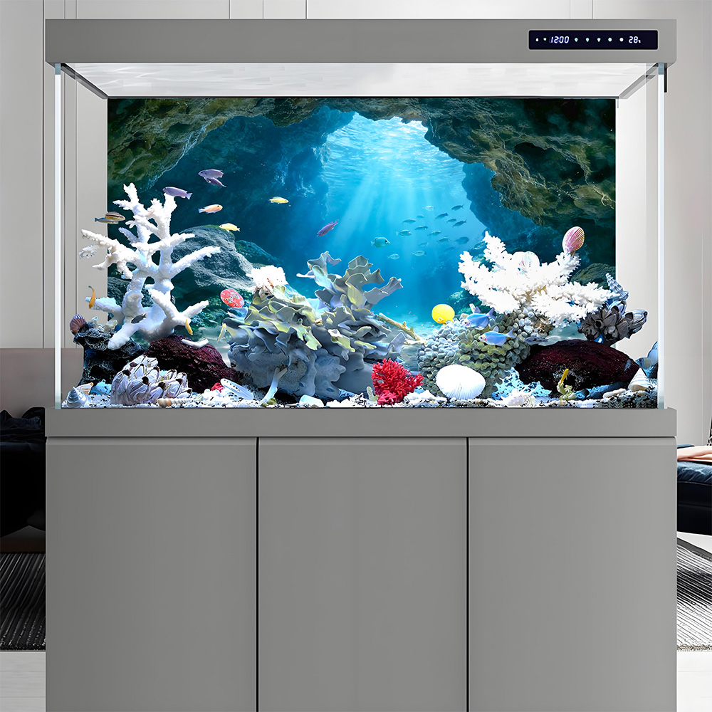 ملصق خلفية لحوض السمك بتصميم ف - مراجعة Marine Aquarium Glue وسعره