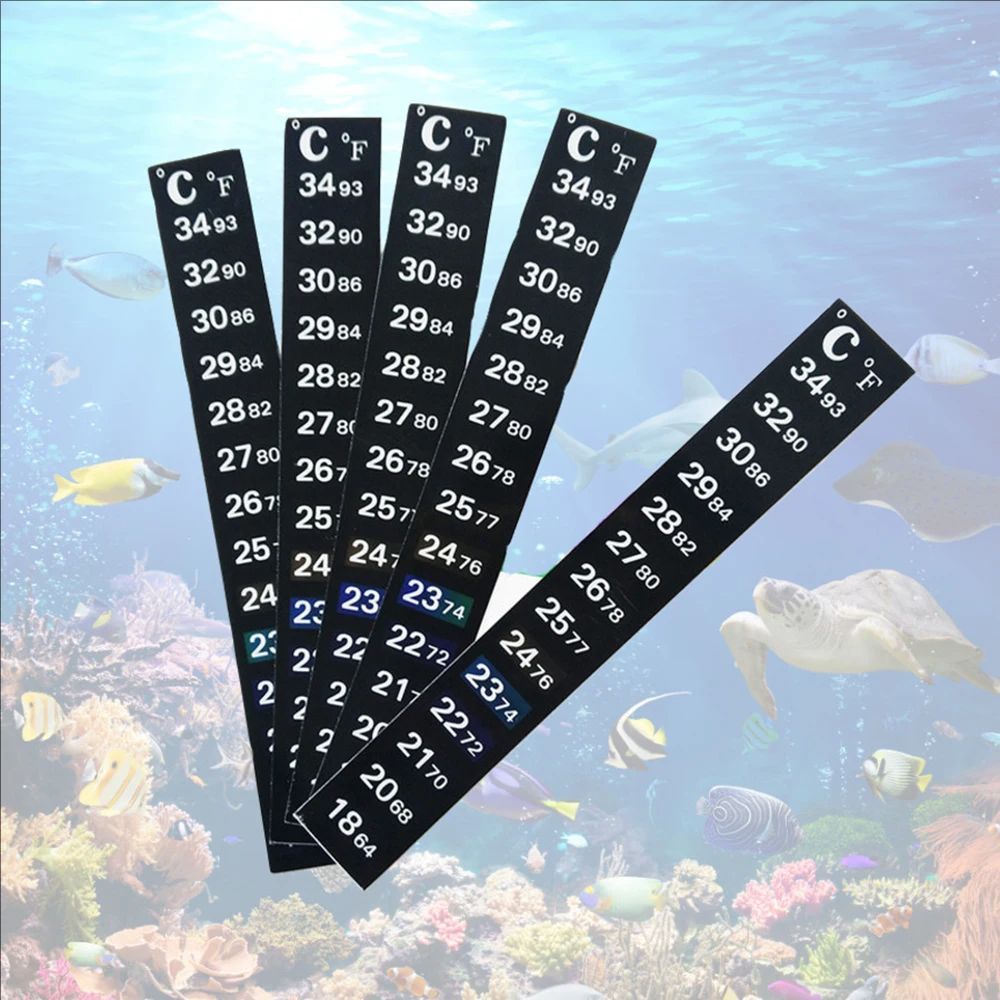 5 قطع/10 قطع ملصق مقياس حرارة  - مراجعة Marine Aquarium Glue وسعره