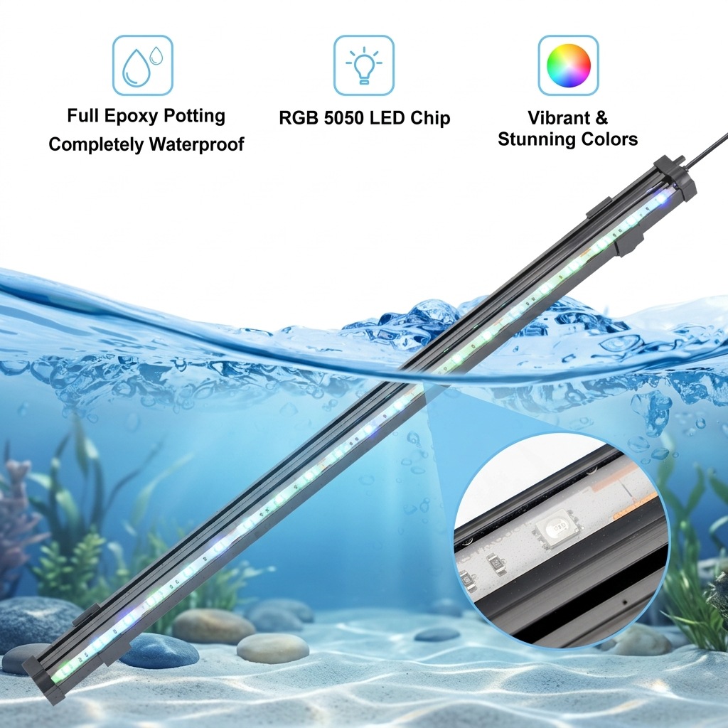مصباح LED USB لحوض السمك مع فق - مراجعة Aquarium Marine Lights وسعره