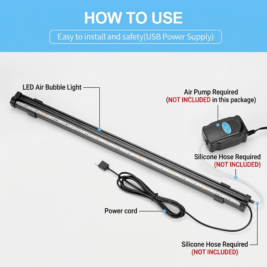 مصباح LED USB لحوض السمك مع فق - مراجعة Aquarium Marine Lights وسعره